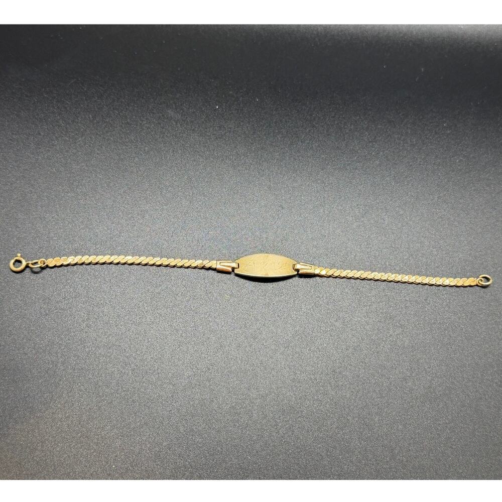 Vintage Anson 12K gold-filled ID bracelet Oval plaque